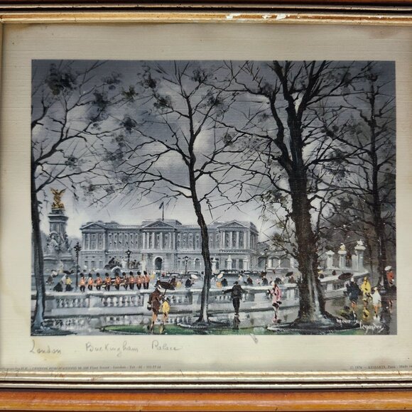 1976 Print Maurice Legendres Krisarts Buckingham Palace London Framed Vintage Ar - Picture 7 of 7